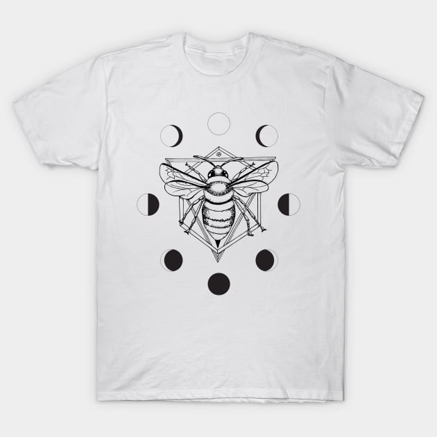 Moon Bee - Black &amp; White T-Shirt by FontaineN